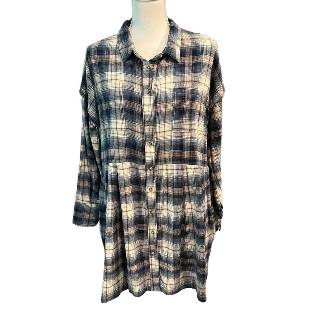Fate Long Sleeve Plaid Flannel Dress Women’s Size Small